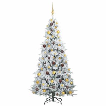 Künstlicher klappbarer Weihnachtsbaum Weiß 210 cm PE und PVC