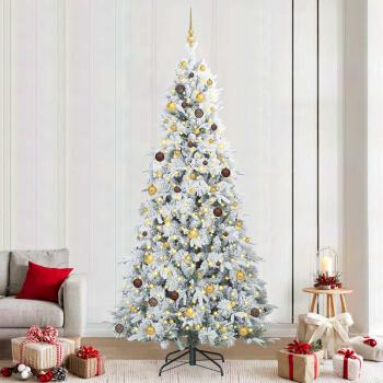 ARDEBO.de - Künstlicher klappbarer Weihnachtsbaum Weiß 240 cm PE und PVC