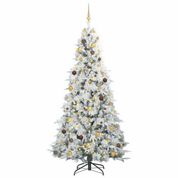 Künstlicher klappbarer Weihnachtsbaum Weiß 240 cm PE und PVC