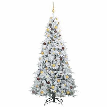 Künstlicher klappbarer Weihnachtsbaum Weiß 240 cm PE und PVC