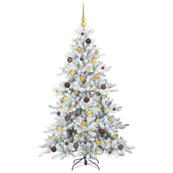 Künstlicher klappbarer Weihnachtsbaum Weiß 180 cm PVC und Stahl