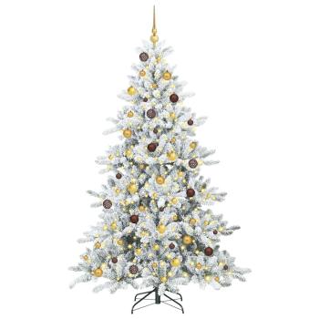 Künstlicher klappbarer Weihnachtsbaum Weiß 210 cm PVC und Stahl