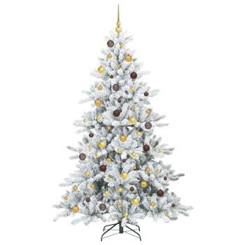 Künstlicher klappbarer Weihnachtsbaum Weiß 210 cm PVC und Stahl