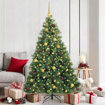 ARDEBO.de - Künstlicher Weihnachtsbaum mit 300 LEDs Grün 180 cm PE und PVC
