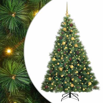 Künstlicher Weihnachtsbaum mit 300 LEDs Grün 180 cm PE und PVC