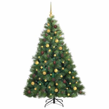 Künstlicher Weihnachtsbaum mit 300 LEDs Grün 180 cm PE und PVC