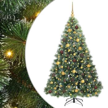 Künstlicher Weihnachtsbaum mit 300 LEDs Grün 180 cm PE und PVC