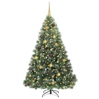 Künstlicher Weihnachtsbaum mit 300 LEDs Grün 180 cm PE und PVC