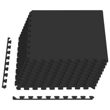 Pool Bodenschutzmatte 40 stk. Schwarz 14,4 m² EVA-Schaum
