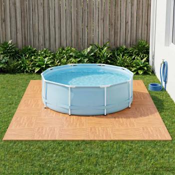 ARDEBO.de - Pool Bodenschutzmatte 12 stk. Holz 4,32 m² EVA-Schaum