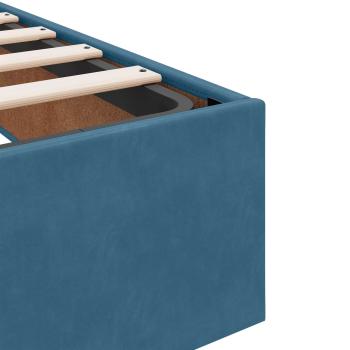 Ottoman-Bett mit Matratze und LED Dunkelblau 90 x 200 cm Samt