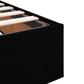 Ottoman-Bett mit Matratze und LED Schwarz 180 x 200 cm Stoff