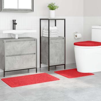 Anti-Rutsch Badematten-Set 3 stk. Rot 50 x 80 cm PP