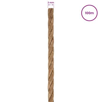 Juteschnur 2 stk. 2 mm 100 m Natur 100% Tossa Jute