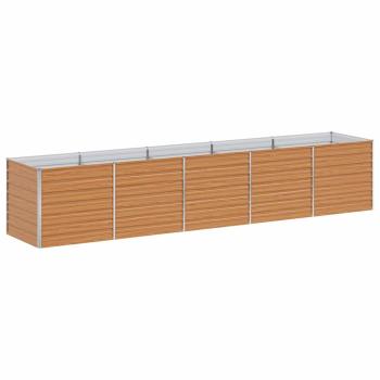 Hochbeet Hellbraun 400 x 80 x 77 cm Verzinkter Stahl