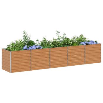 Hochbeet Hellbraun 400 x 80 x 77 cm Verzinkter Stahl