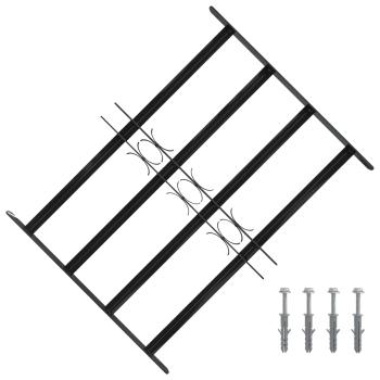 ARDEBO.de - Fenstergitter 75,5 x 60 cm Pulverbeschichteter Stahl Schwarz