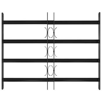Fenstergitter 75,5 x 60 cm Pulverbeschichteter Stahl Schwarz