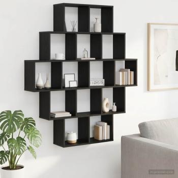 ARDEBO.de - Wandregal Schwarze Eiche 120 x 20 x 136 cm Holzwerkstoff