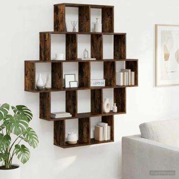 ARDEBO.de - Wandregal Raucheiche 120 x 20 x 136 cm Holzwerkstoff