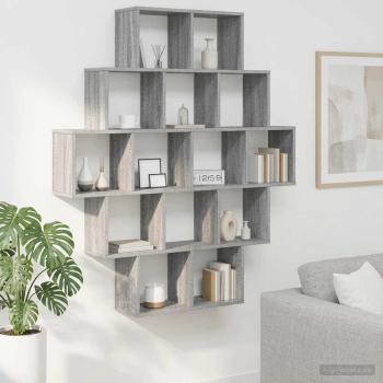 ARDEBO.de - Wandregal Sonoma-Grau 120 x 20 x 136 cm Holzwerkstoff