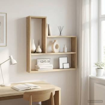ARDEBO.de - Wandregal Sonoma-Eiche 60 x 11 x 60 cm Holzwerkstoff