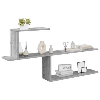 Wandregal Sonoma-Grau 122 x 18 x 60 cm Holzwerkstoff