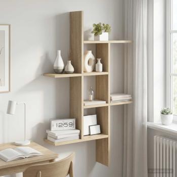 ARDEBO.de - Wandregal Sonoma-Eiche 61 x 15 x 102 cm Holzwerkstoff