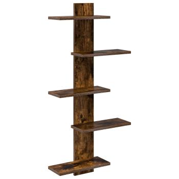 Wandregal Raucheiche 48,5 x 15 x 101 cm Holzwerkstoff