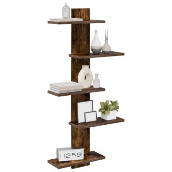 Wandregal Raucheiche 48,5 x 15 x 101 cm Holzwerkstoff