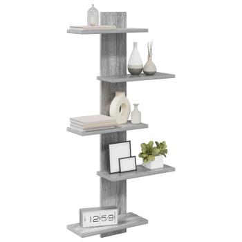 Wandregal Sonoma-Grau 48,5 x 15 x 101 cm Holzwerkstoff