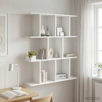 ARDEBO.de - Wandregal Wei? 80 x 20 x 96 cm Holzwerkstoff
