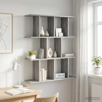 ARDEBO.de - Wandregal Sonoma-Grau 102 x 20 x 96 cm Holzwerkstoff