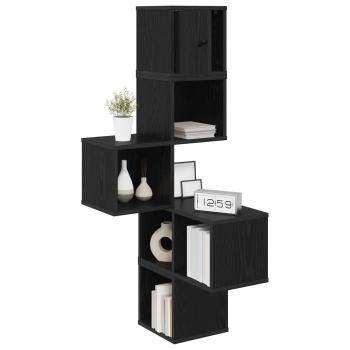 Wand-Eckregal Schwarze Eiche 48 x 48 x 120 cm Holzwerkstoff