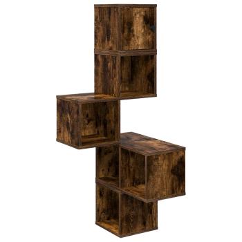 Wand-Eckregal Raucheiche 48 x 48 x 120 cm Holzwerkstoff