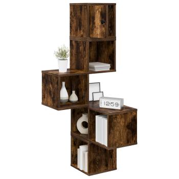 Wand-Eckregal Raucheiche 48 x 48 x 120 cm Holzwerkstoff