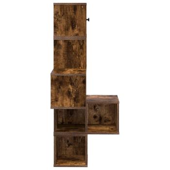 Wand-Eckregal Raucheiche 48 x 48 x 120 cm Holzwerkstoff
