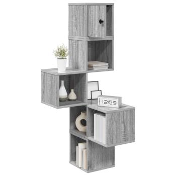 Wand-Eckregal Sonoma-Grau 48 x 48 x 120 cm Holzwerkstoff