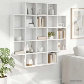 ARDEBO.de - Wandregal Wei? 100 x 13 x 100 cm Holzwerkstoff