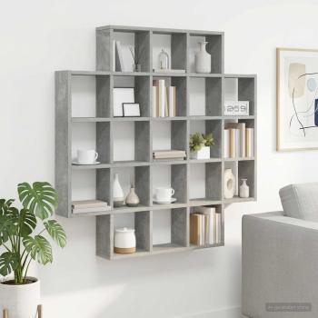ARDEBO.de - Wandregal Betongrau 100 x 13 x 100 cm Holzwerkstoff