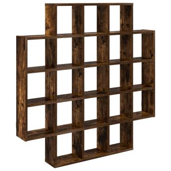 Wandregal Raucheiche 100 x 13 x 100 cm Holzwerkstoff