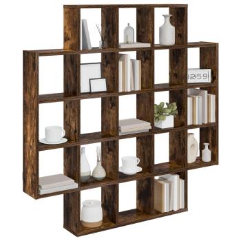 Wandregal Raucheiche 100 x 13 x 100 cm Holzwerkstoff
