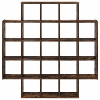 Wandregal Raucheiche 100 x 13 x 100 cm Holzwerkstoff