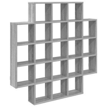 Wandregal Sonoma-Grau 100 x 13 x 100 cm Holzwerkstoff