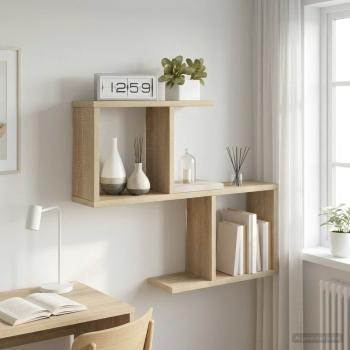 ARDEBO.de - Wandregal Sonoma-Eiche 60 x 12 x 50,5 cm Holzwerkstoff