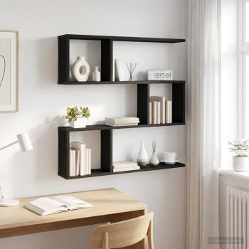 ARDEBO.de - Wandregal Schwarze Eiche 80 x 12 x 79,5 cm Holzwerkstoff