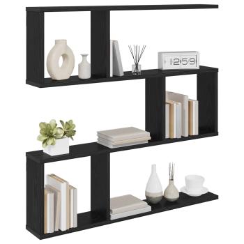 Wandregal Schwarze Eiche 80 x 12 x 79,5 cm Holzwerkstoff