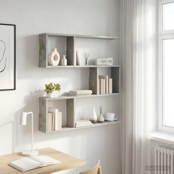 ARDEBO.de - Wandregal Betongrau 80 x 12 x 79,5 cm Holzwerkstoff