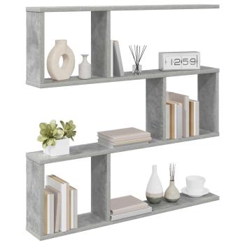 Wandregal Betongrau 80 x 12 x 79,5 cm Holzwerkstoff