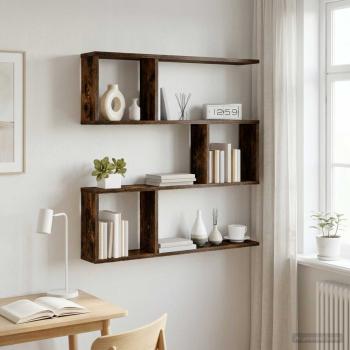 ARDEBO.de - Wandregal Raucheiche 80 x 12 x 79,5 cm Holzwerkstoff